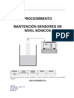 Procedimiento Sensor Nivel Sonico