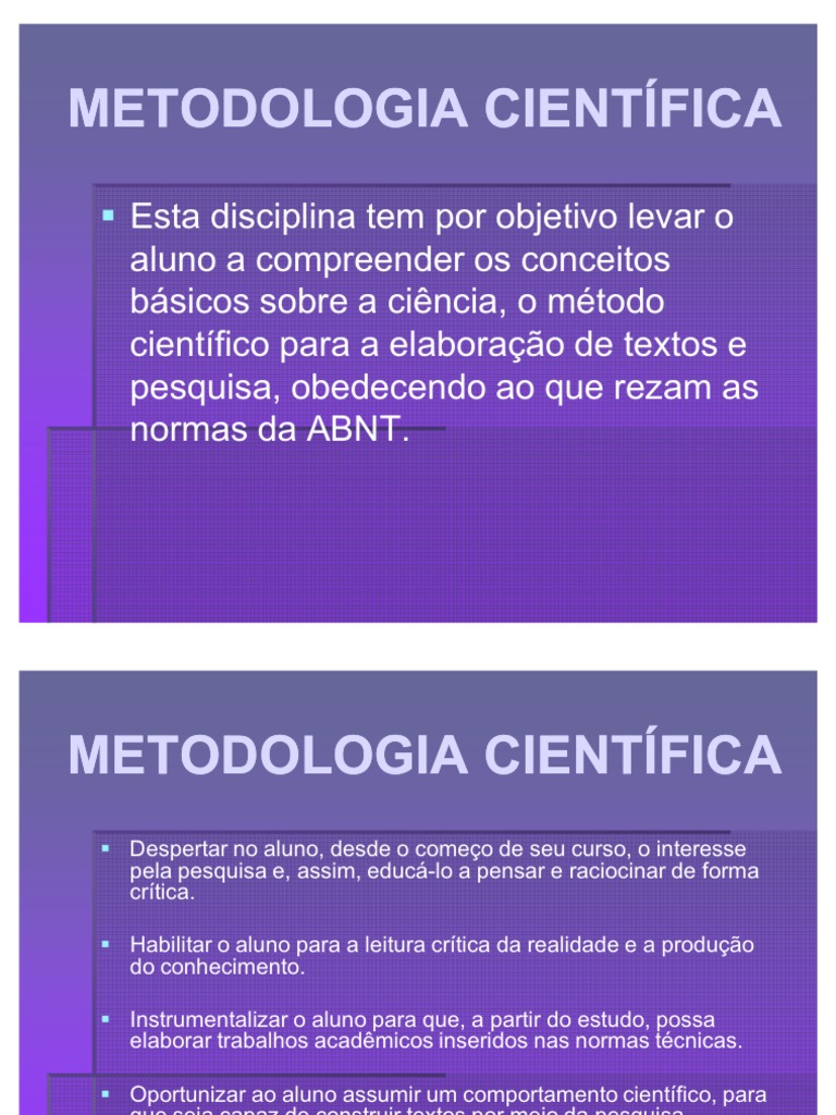 Exemplo de Metodologia Científica | PDF | Método científico | Science