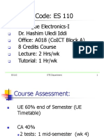 ES110 Analogue Electronics Course Outline