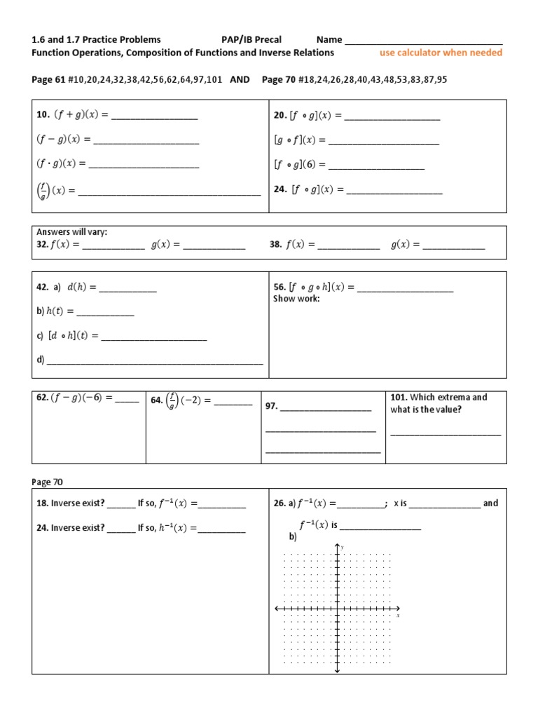 1.6 and 1.7 Practice Problems | PDF | Mathematical Concepts ...