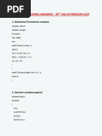 Wipro NLTH Coding Answers - 29TH Jan Afternoon Slot