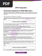 Governance Questions For UPSC Mains