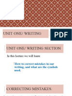 Unit One/ Writing: Correcting Mistakes