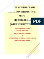 Three Months Crash Course On Chemistry Xi With Sir Gulzar Ali (With Weekly Tests)