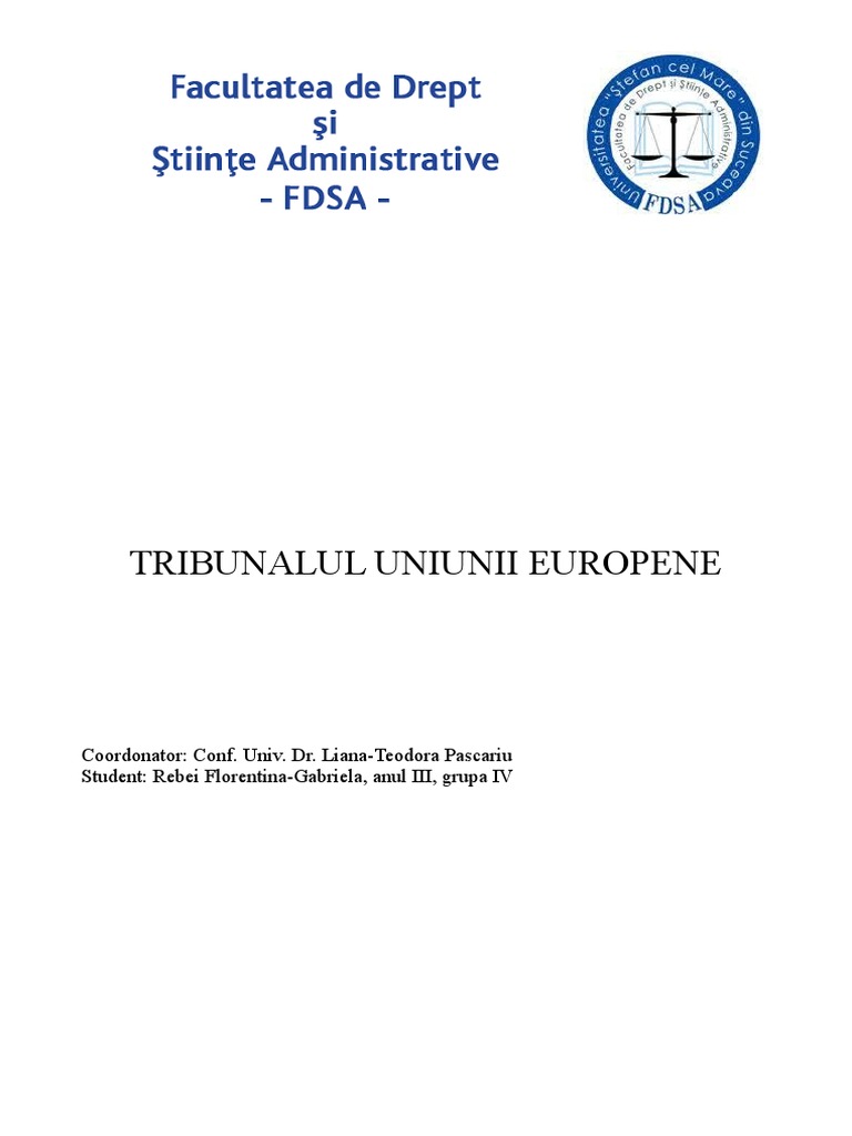 Tribunalul Uniunii Europene | PDF