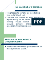 Front End Vs Back End of A Compilers