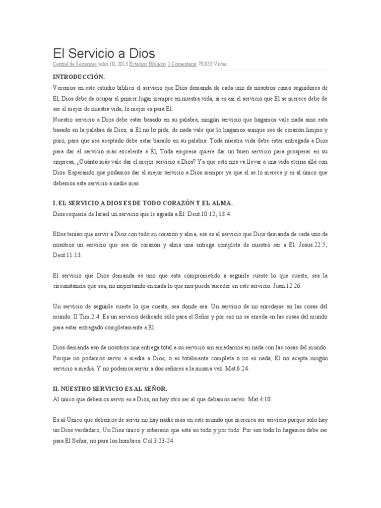 El Servicio A Dios Pdf Cristo Título Jesús