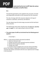 Methods For Calculation of Tariff of Them: What Do You Understand by The Term Tariff? State The Various