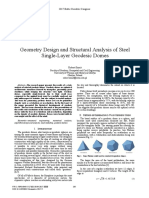 Geometry Design and Structural Analysis of Steel Single-Layer Geodesic Domes