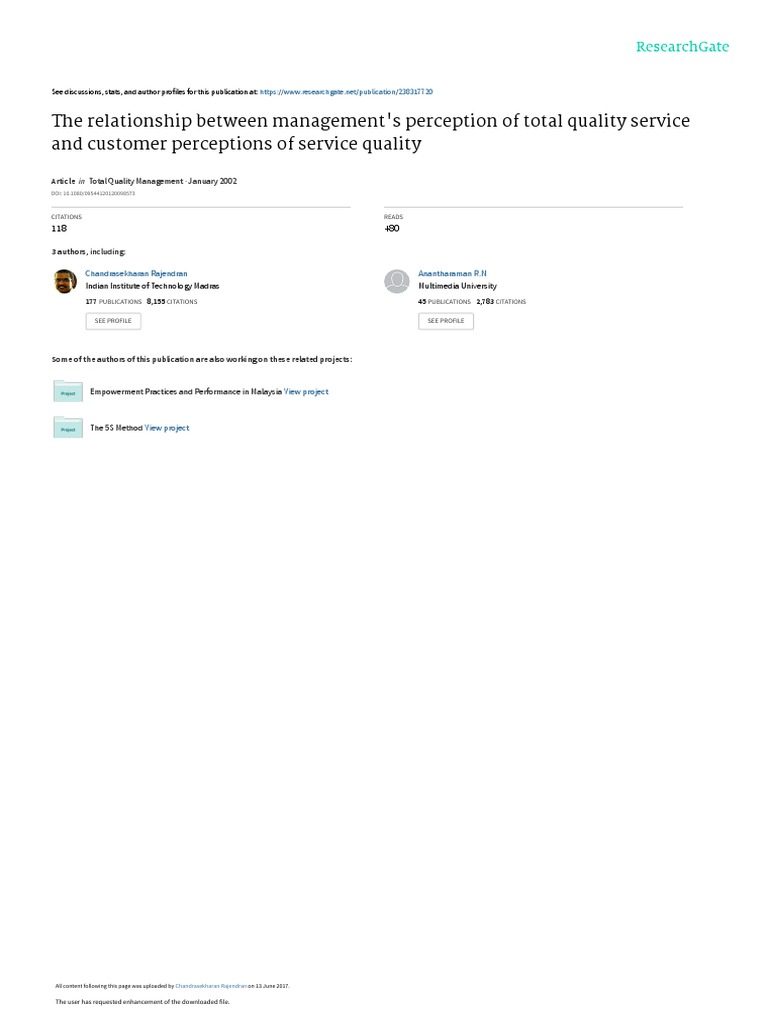 The Relationship Between Managements Perception o | PDF | Errors And ...