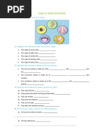 Unit 4: Our Systems: Write The Name of The Five Senses