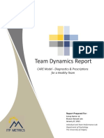 Team Dynamics Report: CARE Model - Diagnosti Cs & Prescripti Ons For A Healthy Team