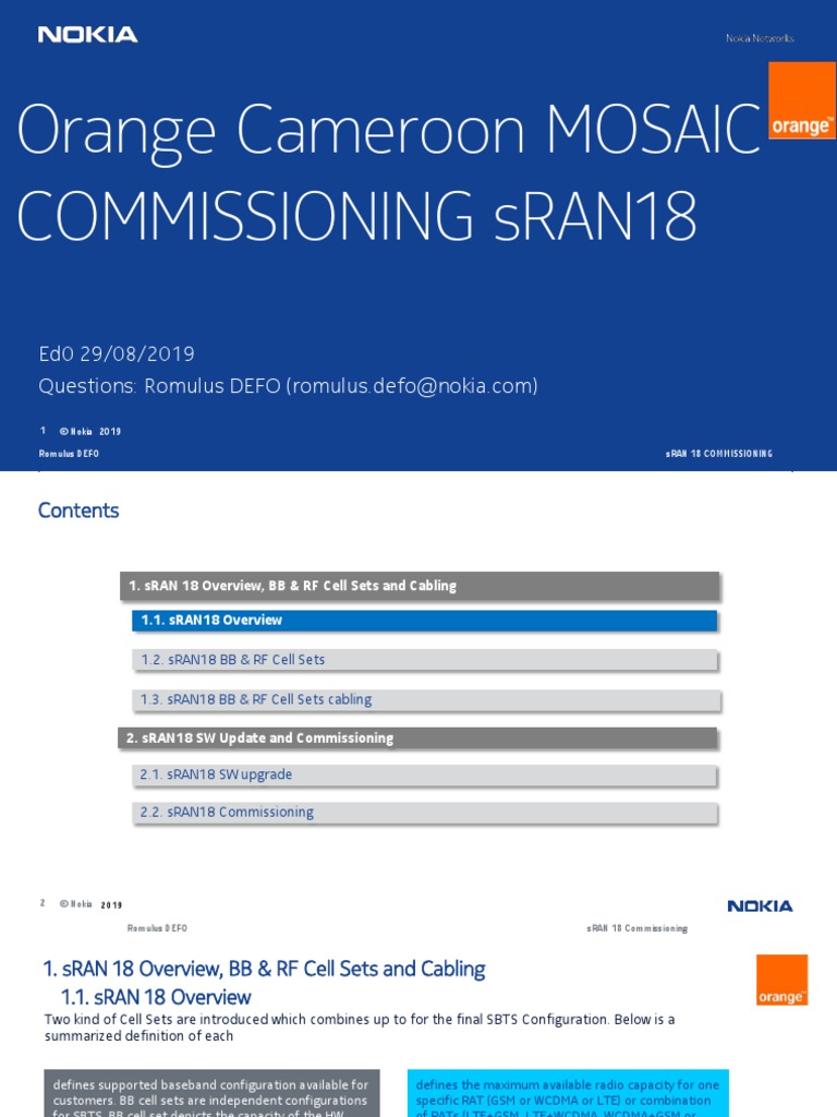 MOP Commissionning SRAN18 Update PDF Lte