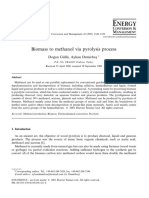 Biomass To Methanol Via Pyrolysis Process