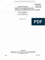 Methods of Sampling and Microbiological Examination Water: (First Revision)