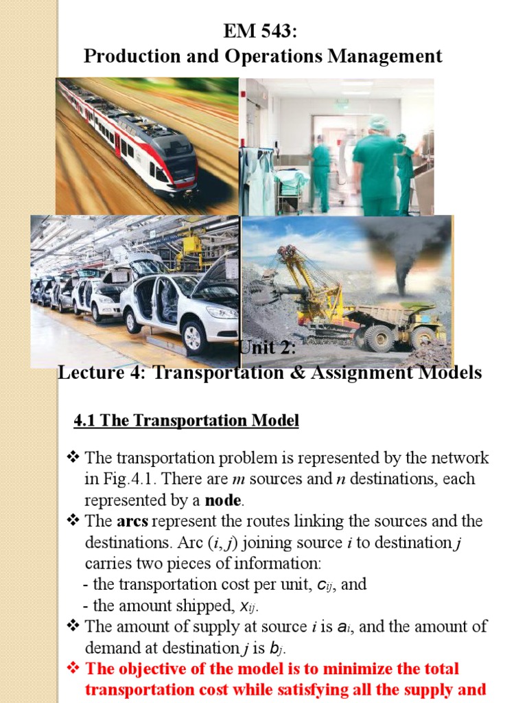 what is transportation & assignment model