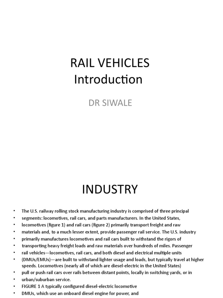 U.S. Rail Vehicles: Types and Manufacturing | PDF | Rail Transport | Train