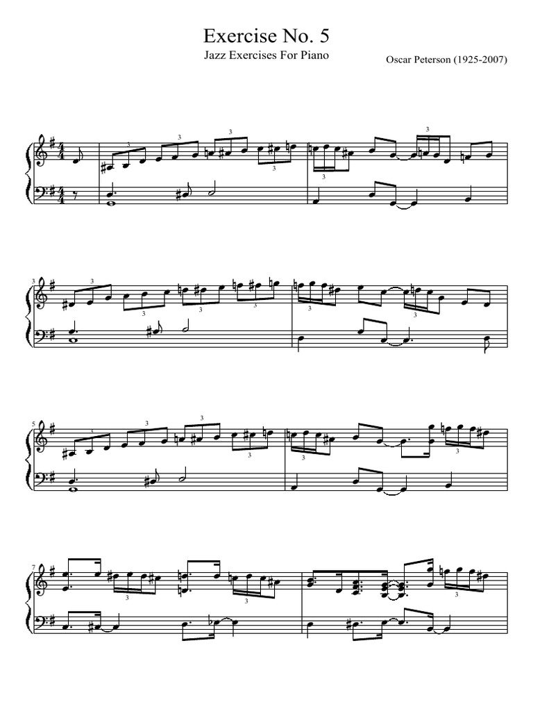 Oscar Peterson Jazz Exercises No. 2 | PDF | Jazz