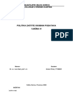 Vježba IV - Politika Zaštite Osobnih Podataka - Antun Čičak 77190001