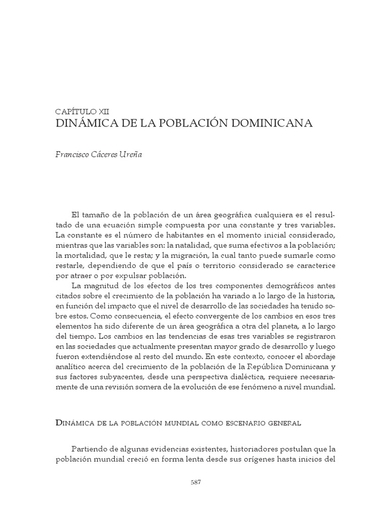Evolucion de La Poblacion Dominicana | PDF | Población | Demografía