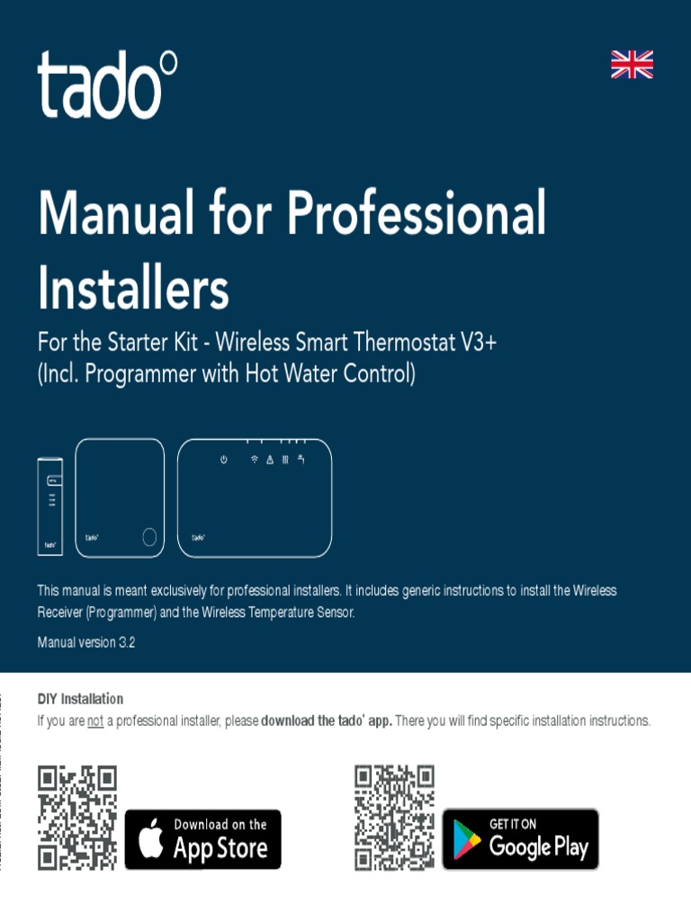 tado° Starter Kit - Wireless Smart Thermostat V3+ (Including Hot Water  Control)