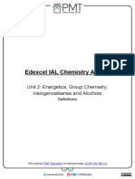 Edexcel IAL Chemistry A-Level: Unit 2: Energetics, Group Chemistry, Halogenoalkanes and Alcohols