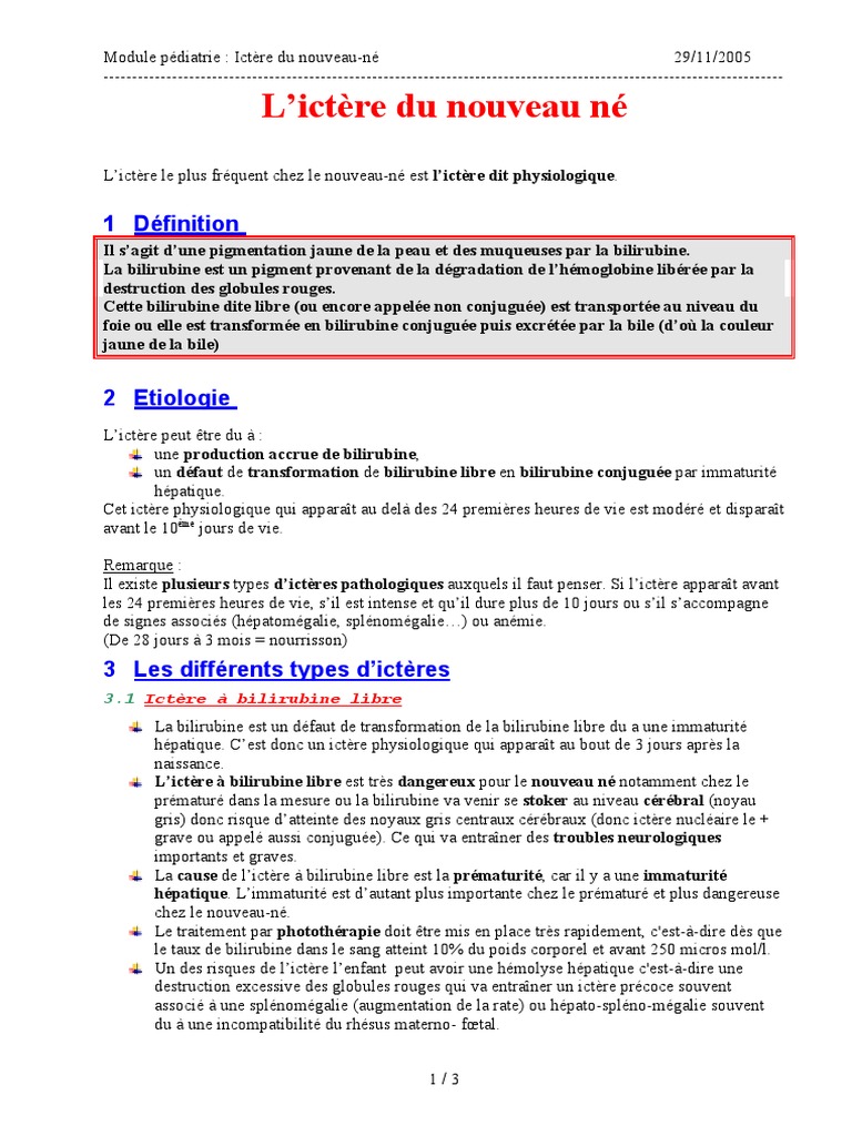 Ictere Nouveau Ne | PDF | RTT | Spécialités médicales
