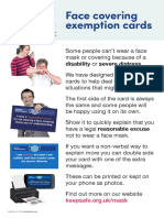 Face Covering Exemption Cards: Disability or Severe Distress