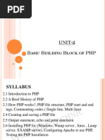 Unit 2 Working With Basic Building Blocks of PHP