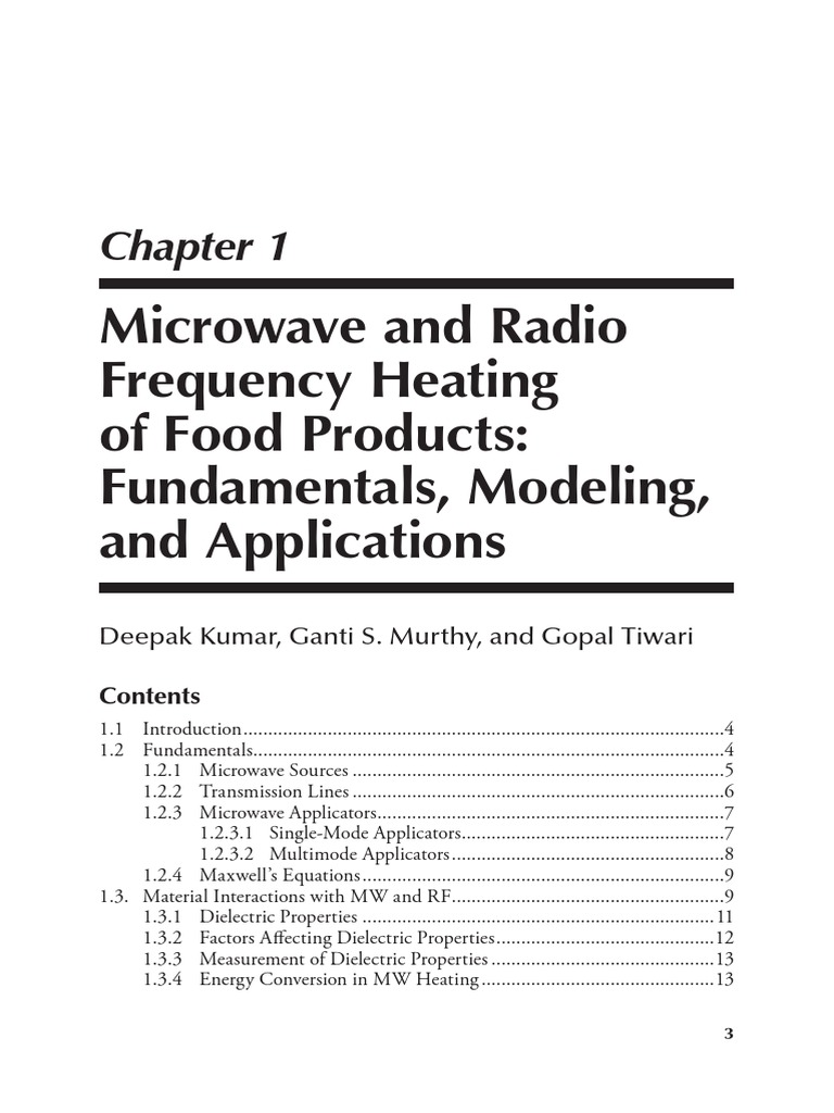 Microwave and RF Heating in Food Processing | PDF | Dielectric | Humidity