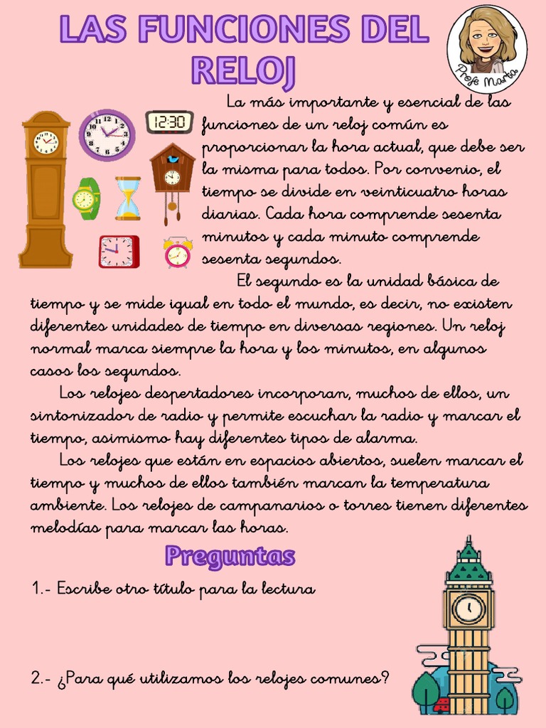 El reloj y sus funciones new arrivals