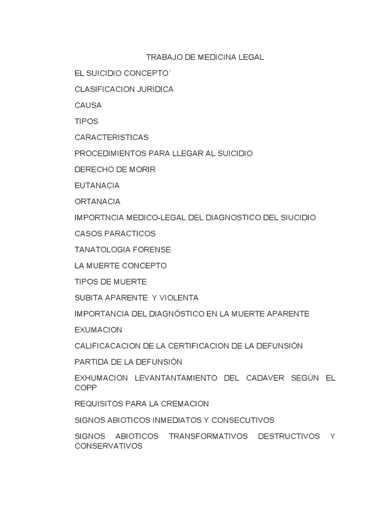 Clasificación y diagnóstico de muertes en medicina legal | PDF ...
