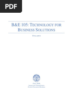 B&E 105: T B S: Echnology For Usiness Olutions