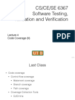 CS/CE/SE 6367 Software Testing, Validation and Verification: Code Coverage (II)