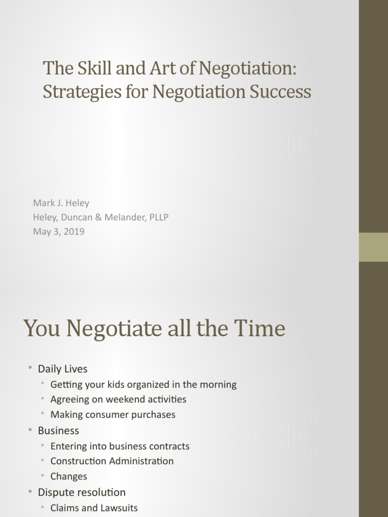 Mastering Negotiation Strategies for Success | PDF | Bargaining ...