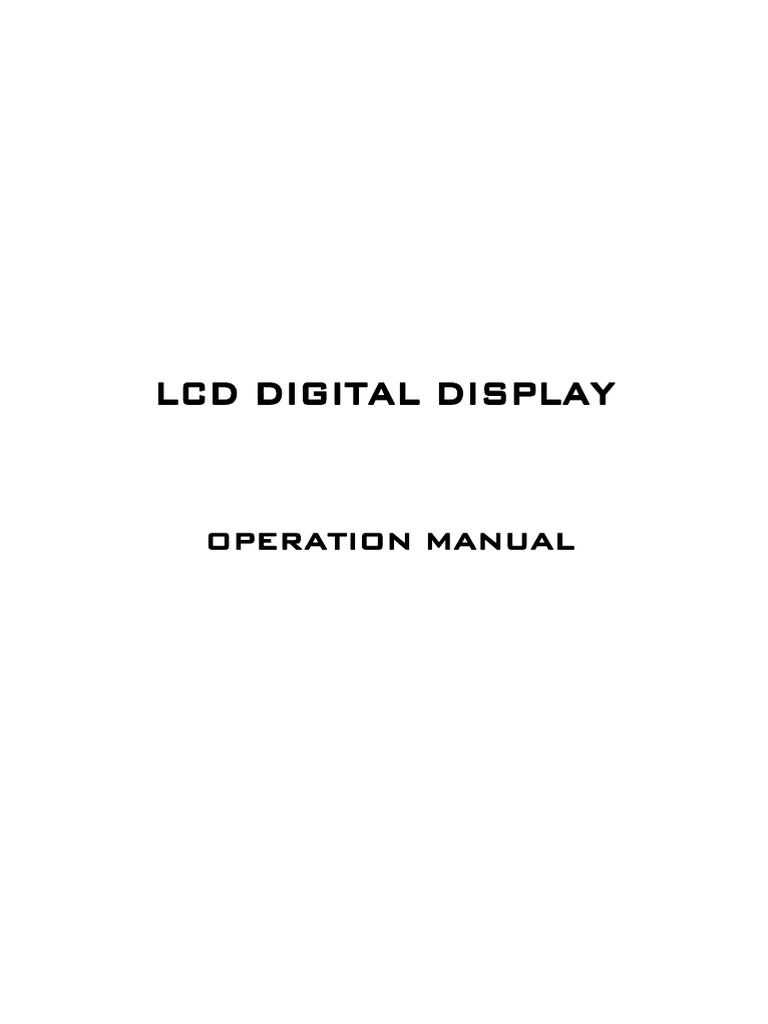 LCD Display Operation Manual PDF | PDF | Cartesian Coordinate System ...