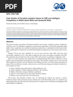 SPE-175817-MS Case Studies of Formation Isolation Valves For ESP and Intelligent Completions in Multi-Lateral Wells and Horizontal Wells