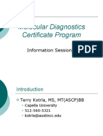 Molecular Diagnostics Certificate Program: Information Session