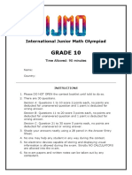 Grade 10: International Junior Math Olympiad