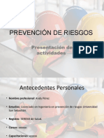 Prevención de Riesgos PRESENTACIÓN DE ACTIVIDADES