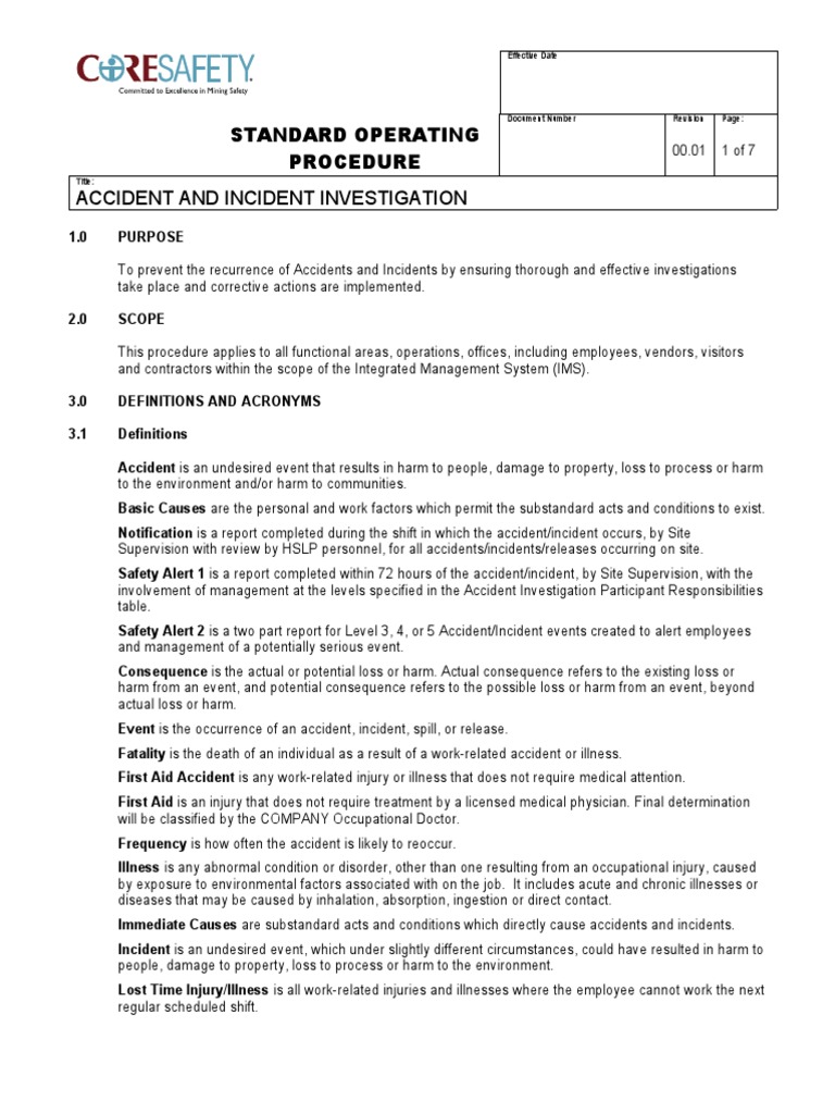 Accident Incident Investigation-Example1 | PDF | First Aid | Emergency