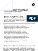 Effects of Aggressive Behavior and Perceived Self-Efficacy On Burnout Among Staff of Homes For The Elderly