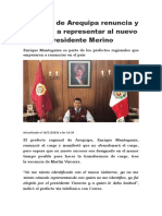 Prefecto de Arequipa renuncia. 