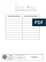 Jobsheet No. 1: Discrete Random Variable Continuous Random Variable