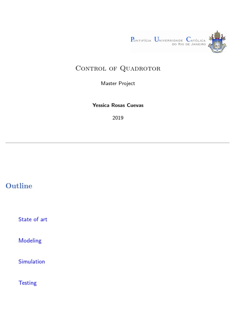 Quadrotor Control and Modeling Techniques | PDF | Unmanned Aerial ...