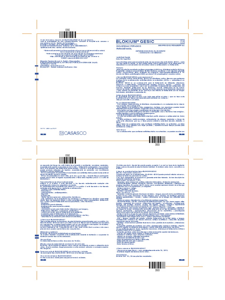 Instruccion Blokium Gesic Info para Paciente para WEB | PDF ...