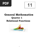 General Mathematics: Quarter 1 Relational Functions