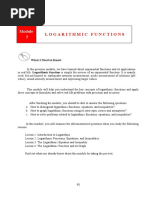 Logarithmic Functions: What I Need To Know