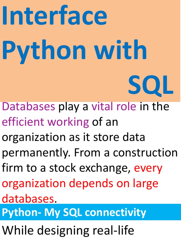 002 Python SQL Interface | PDF | Sql | My Sql