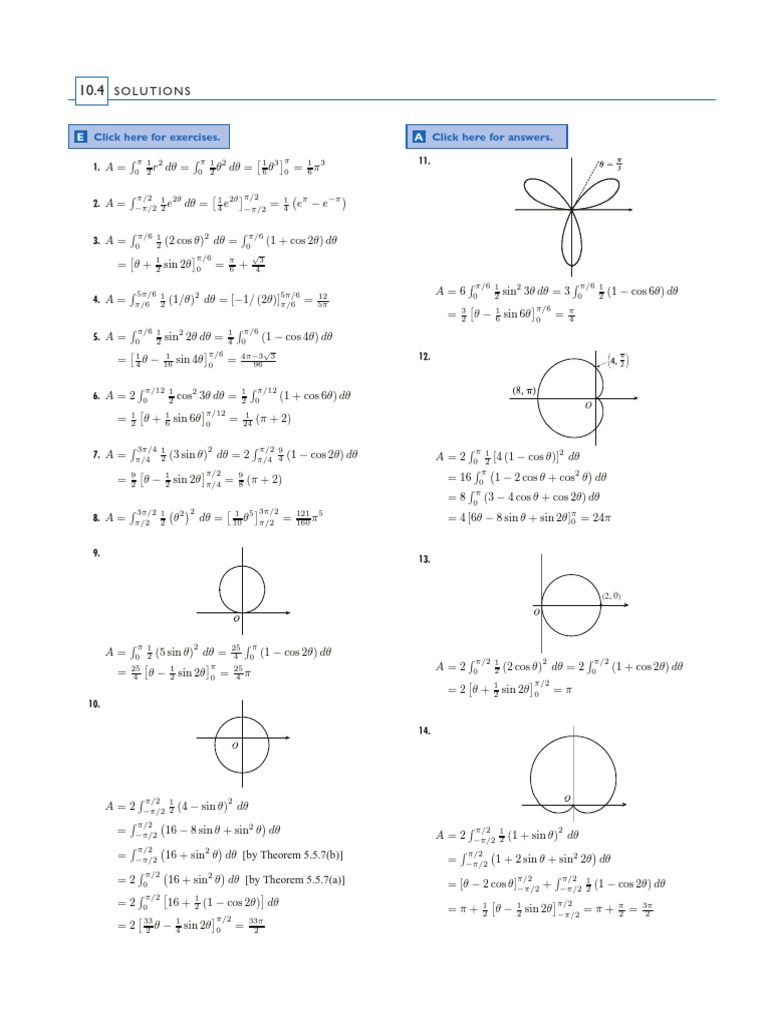 Calculus Area and Length Solutions | PDF | Geometry | Mathematical Analysis
